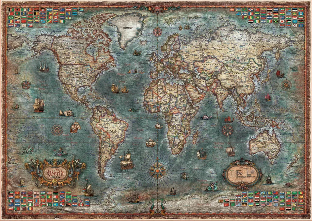 Puzzle mapamundi histórico - Educa