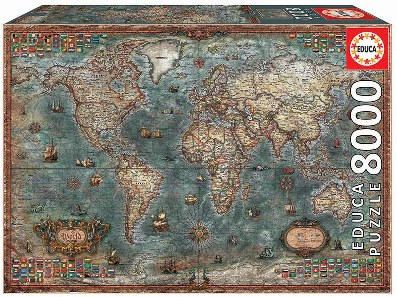 Puzzle mapamundi histórico - 8000 piezas